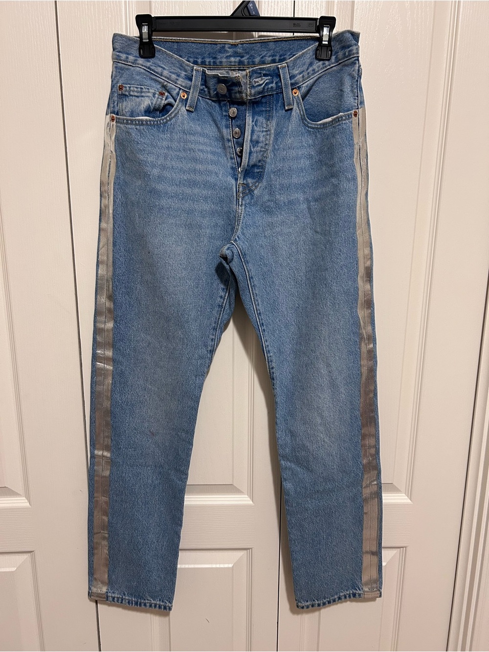 Levi's Light Blue High-Rise Jeans with Silver Side Stripe
